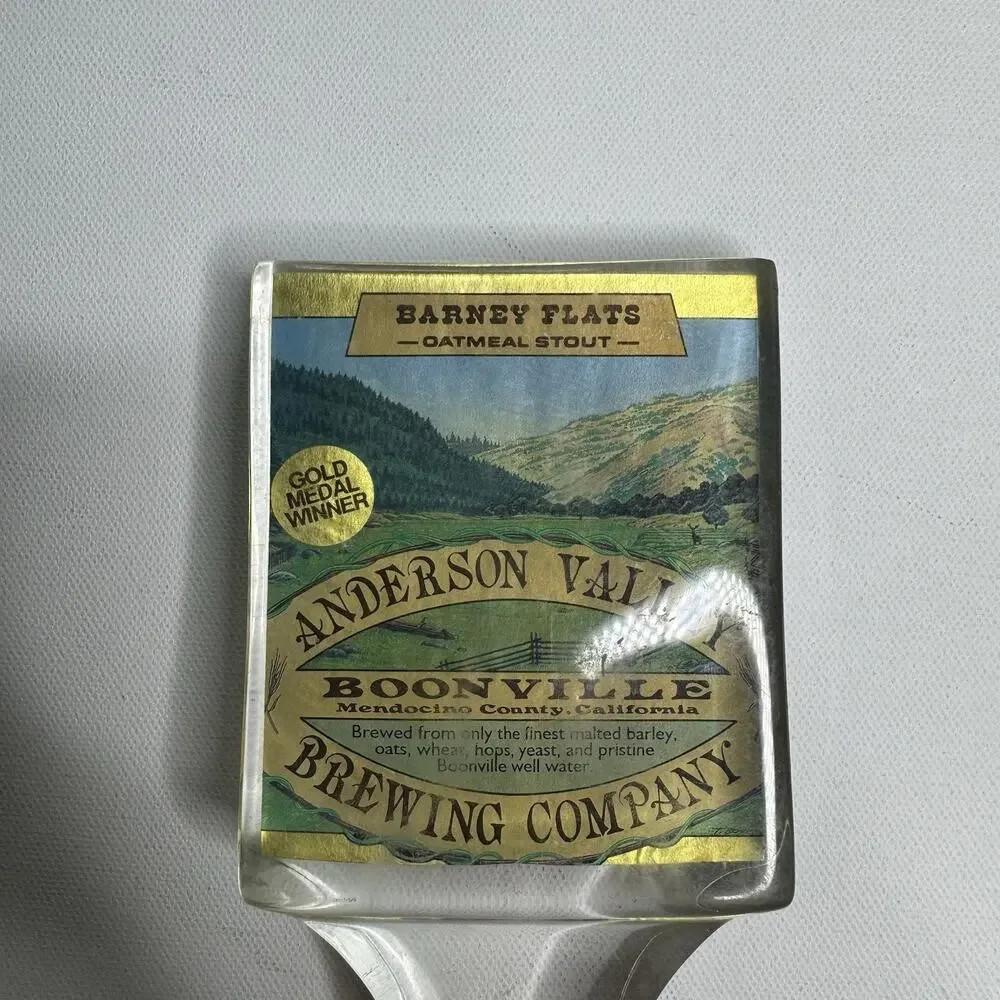 Anderson Valley Barney Flats Oatmeal Stout Beer Tap Handle Boonville CA
